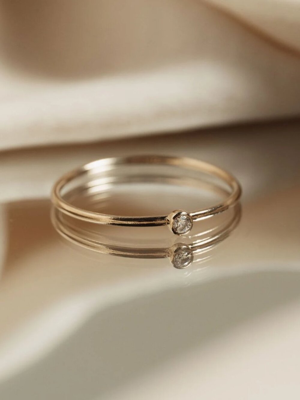 Gems & Juniper Solitaire Diamond Ring | 14k Gold Filled, Size 5 & 7, NEW, Gifts
